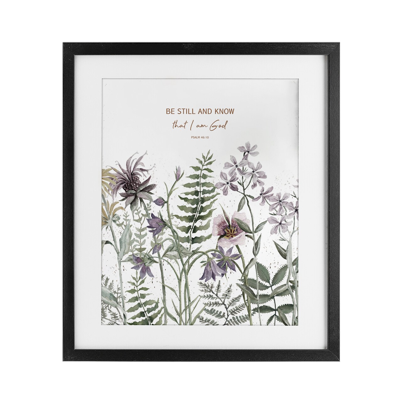 Stupell Industries Be Still and Know Botanicals Framed Print Under Glass, design by Cindy Jacobs